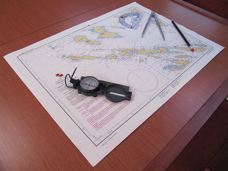 Karte, Kompass, Navigation