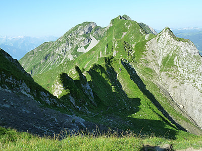 cume de chifre de Brienz vermelho, bergtour, Alpina, Verão, caminhadas