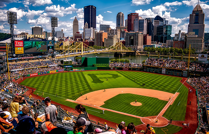 PNC park, Pittsburgh, Pennsylvania, staden, städer, Urban, byggnader