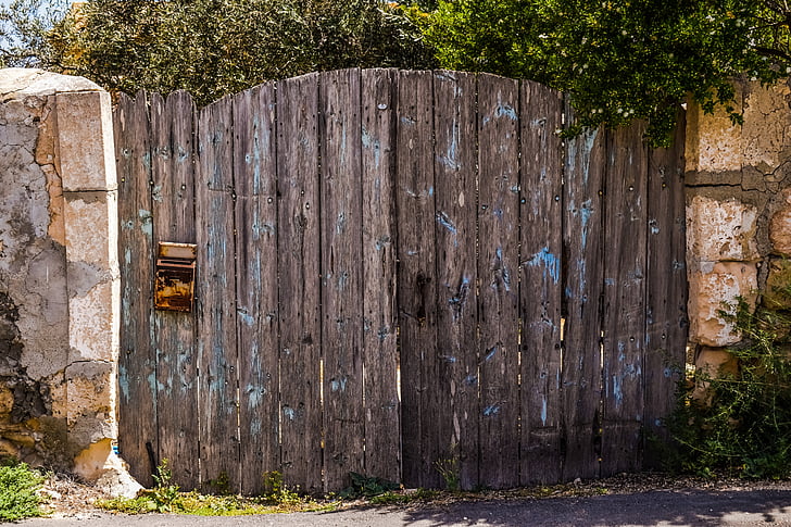 puerta, madera, antiguo, de años, resistido, caries, arquitectura