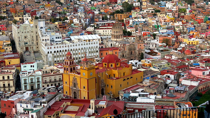 guanajuato, mexico, colonial, cathedral, city, church, university