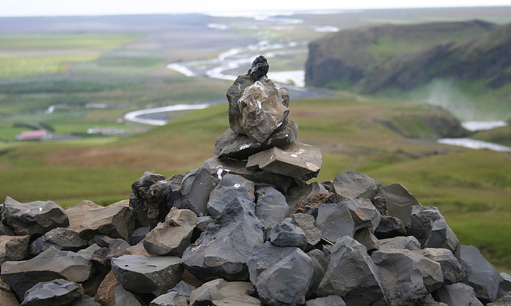 munt de pedres, Islàndia, islandès, paisatge, pedra, pila, pila