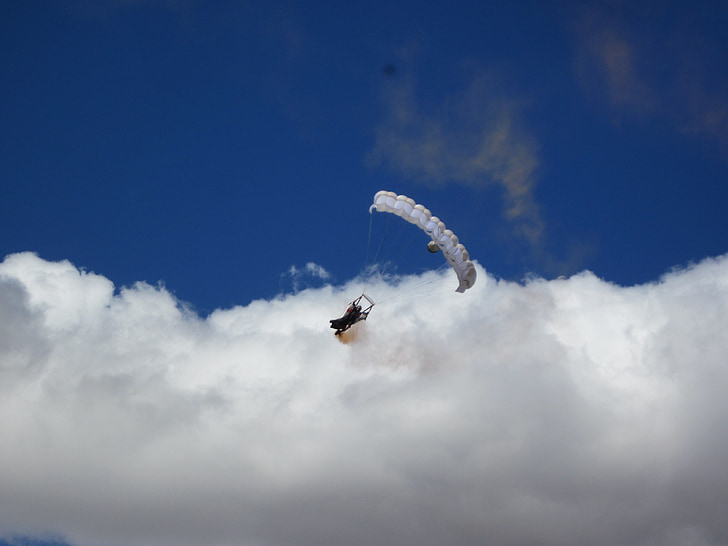 Skydiver, Parachute, Californië, Extreme, parachutespringen, sport, Skydive