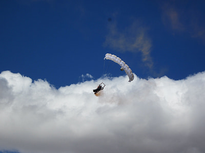 parachutiste, parachute, Californie, extrême, parachutisme, sport, sauter en parachute