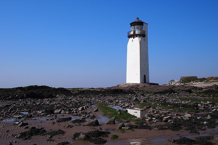 Lighthouse, vid viken, havet, nautisk, navigering, tornet