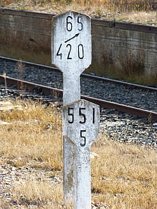 signalai, per, geležinkelio, traukinys, ženklas