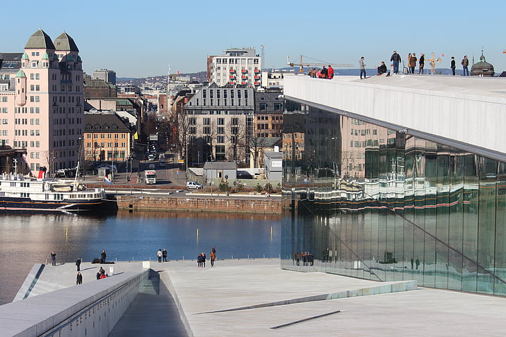 Oslo, Opera, biały, budynek, Opera house, Architektura, Norwegia