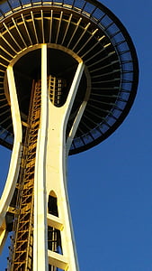 Seattle, kosmosa adata, spaceneedle, Seattle panorāmā, amerikāņu pilsētas orientierus