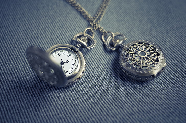 medaljon, vedhæng, halskæde, Watch, tid