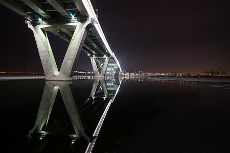 Ночная точка зрения, AMSA мост, Сеул, Ночной вид на мост