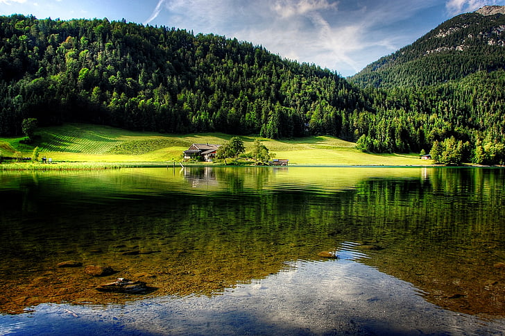 Tirol, hegyek, tó, túrázás, Ausztria, természet, táj