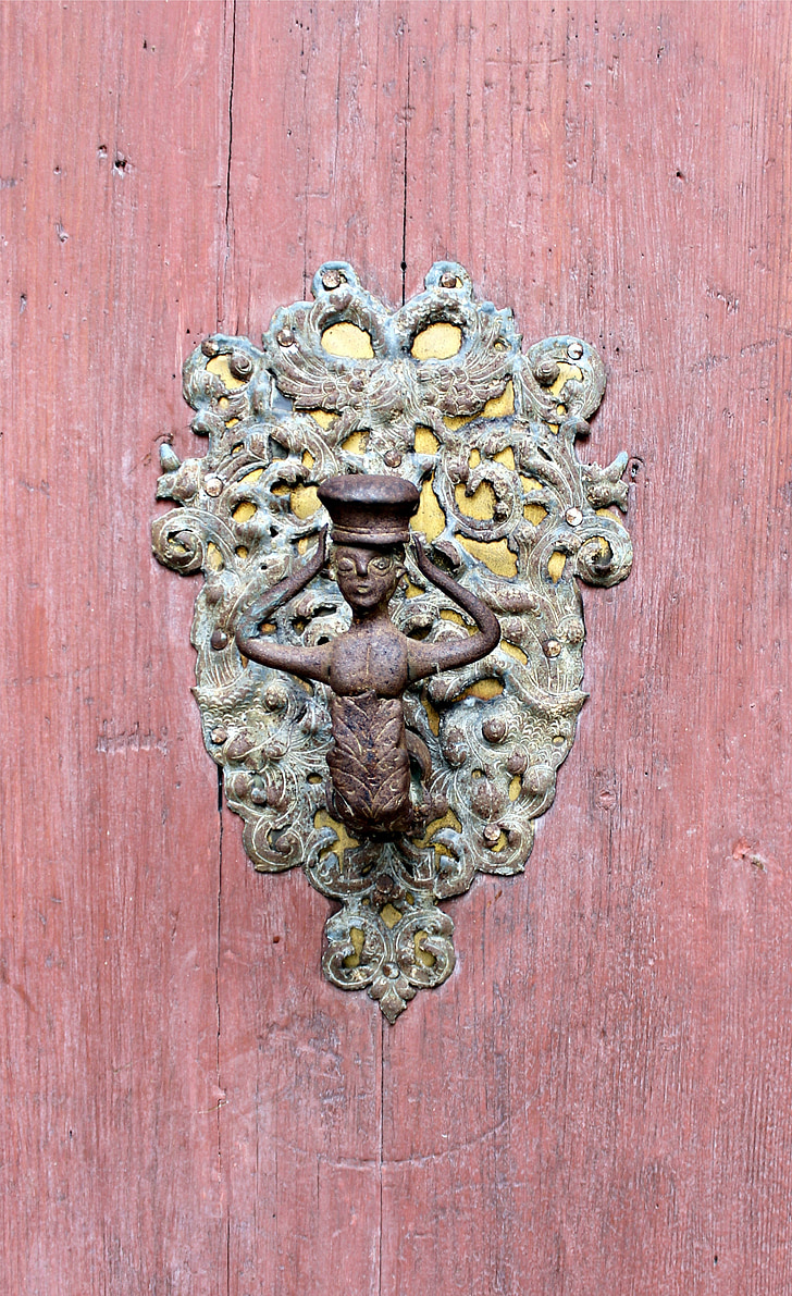 dörrbeslag, dörrhandtag, metall, medeltiden, historiskt sett, Antik, smidesjärn