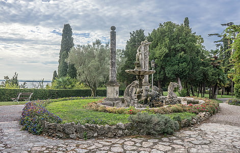 Villa cortine, Крепост Сирмионе, Градина, пейзаж, Италия, природата, на открито