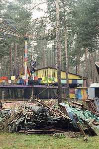 купчина, дървен материал, близо до, мулти, цветни, Карнавал, Ride