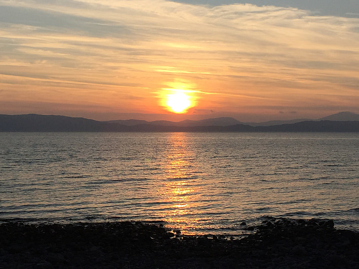 zonsondergang, Skye, Schotland