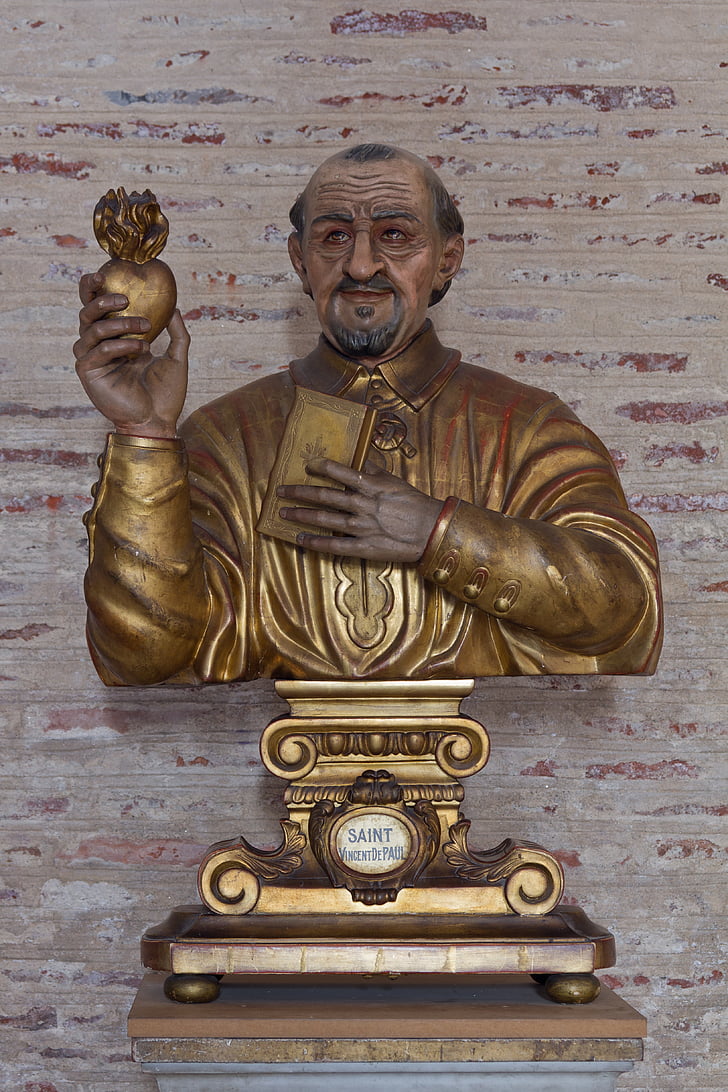 basilikaen, Saint sernin, Toulouse, Saint vincent de paul, buste, skulptur, illustrationer