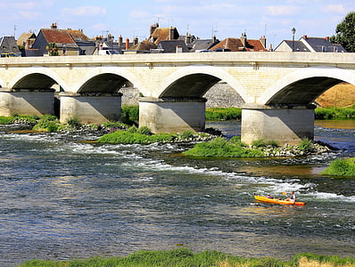 Loire, upės, vandenyse, tiltas, Prancūzija