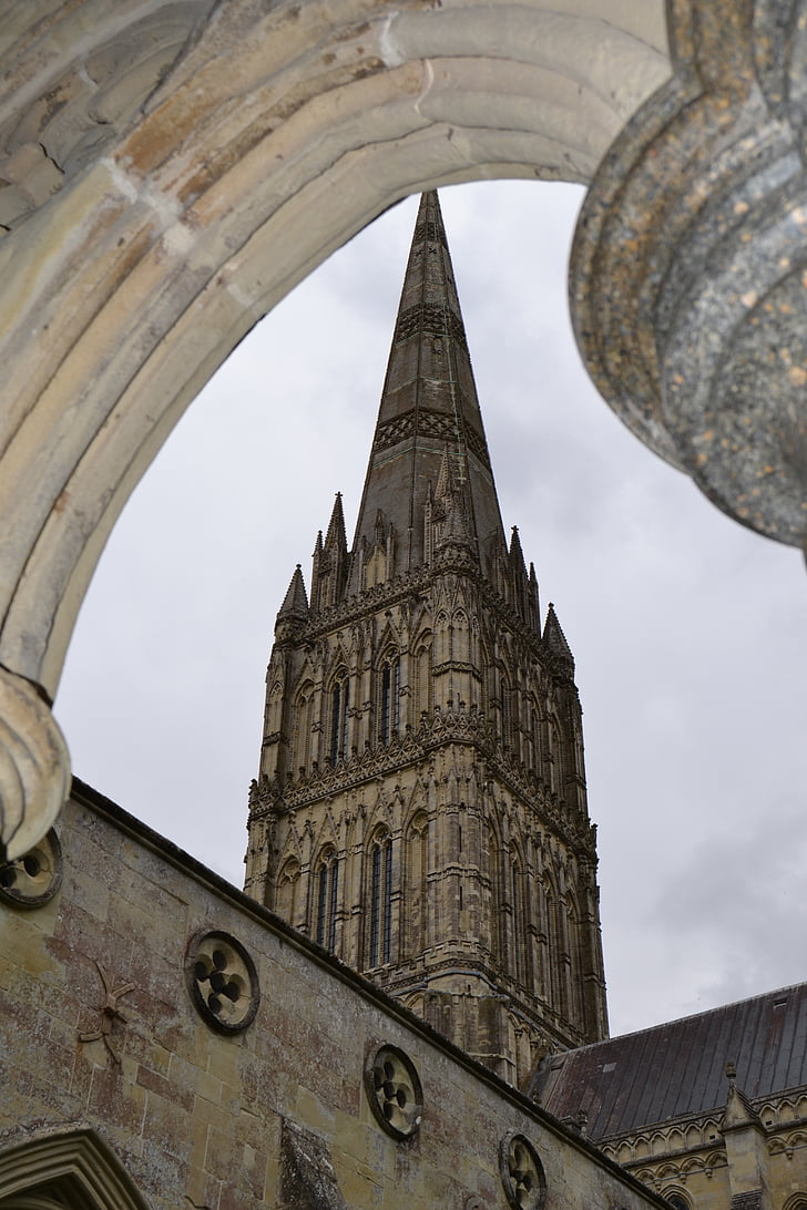 Anglicko, Salisbury, budova, historicky, Cathedral, kostol