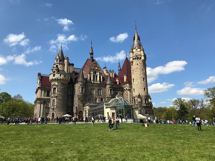 dvorac, skrotum, Poljska, spomenik, zgrada, turizam, kule