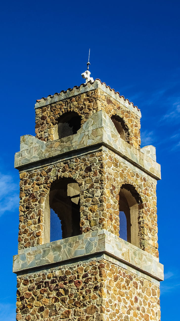 Cypern, mosfiloti, kyrkan, klocktornet, arkitektur, berömda place, tornet