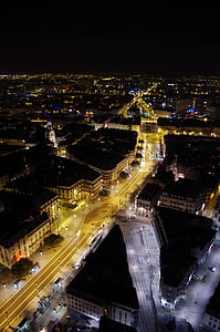 Nantes, kilátás a tetején, éjszaka