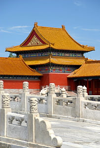 techo, China, Dragón, ciudad prohibida, arquitectura, Beijing, Palacio
