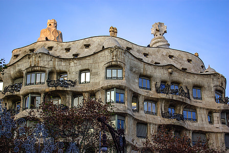 Gaudi, Casa mila, Bina, Barcelona, mimari, Catalonia (Barselona), İspanya
