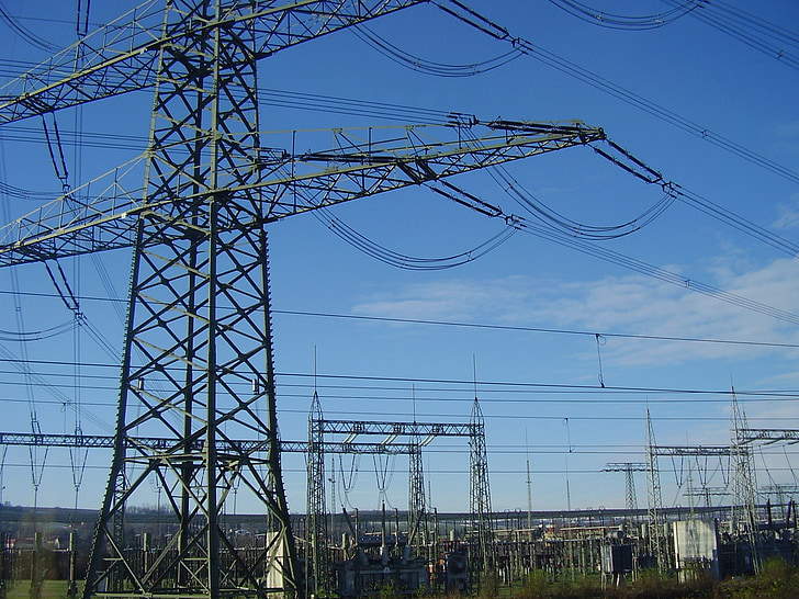 elektricitet, högspänning, Power station