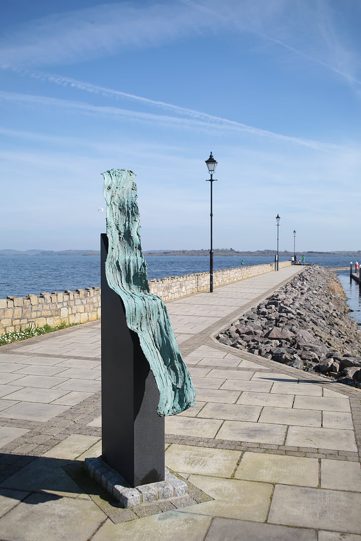 Statue, Pier, Lampen