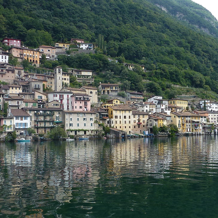 gandria, Ticino, Svájc, halászati falu, Fischer, többi, harmónia