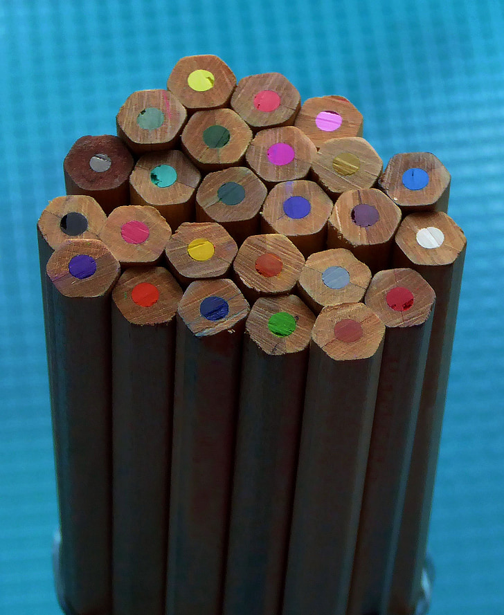 colored pencils, wood, with coloured mines, draw, color, colour pencils, pens