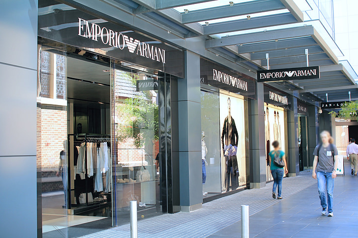 Armani winkel, Designer boetiek, Perth, Australië, luxe, het platform, Straat