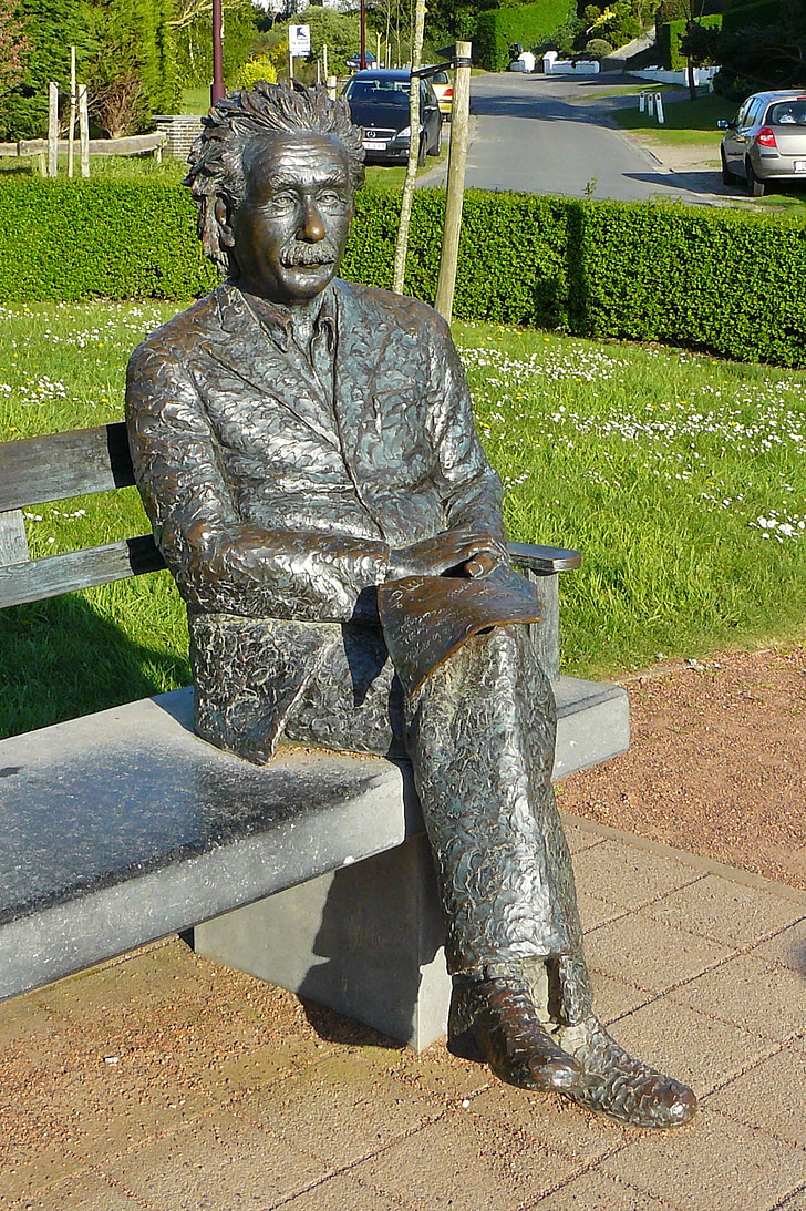 Albert einstein, vědci, Genius, fyzik, Bronzová socha, sochařství, Památník