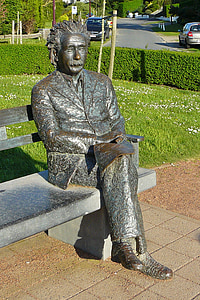Albert einstein, forskere, geni, fysiker, bronsestatue, skulptur, monument