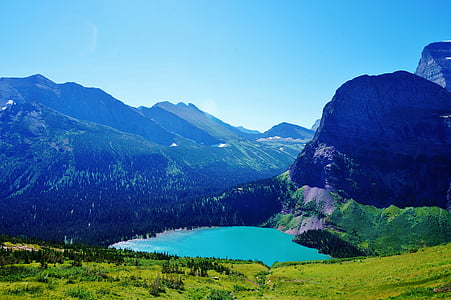 Amerikoje, Jungtinės Amerikos Valstijos, Montana, ledynas, nacionalinės, parkas, Grinnell ežeras