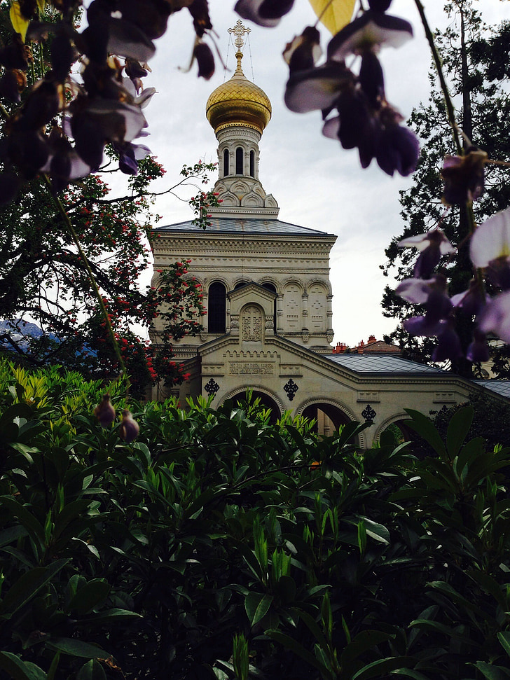 Biserica, Vevey, Elveţia, ortodox, credinţa, cupola, Rusă
