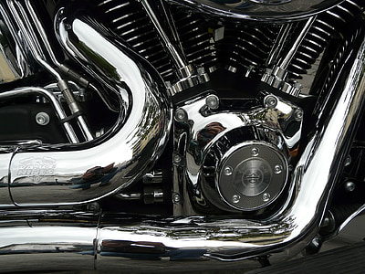 motorcycle, harley davidson, chrome, steel, bike, motorbike, chopper
