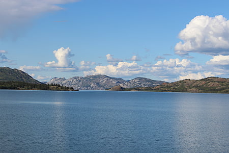 lake laberge, brine, yukon, canada, lake, whitehorse, nature