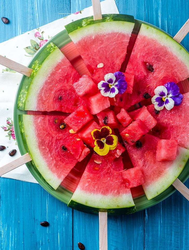 vattenmelon, sommar, Söt, Berry, frukt, närbild, färsk