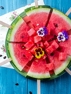 vannmelon, Sommer, søt, bær, frukt, Nærbilde, frisk