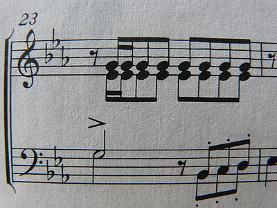 mūzika, notenblatt, melna, balta, clef, TREBLE clef, Bass clef