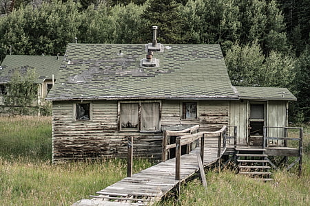 abandoned, barn, building, bungalow, country, dock, fence