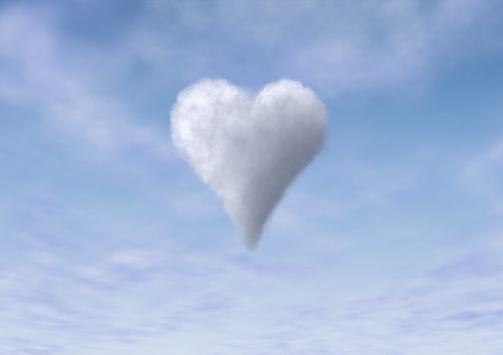 cloud, sky, heart, blue, love, love story, romantic