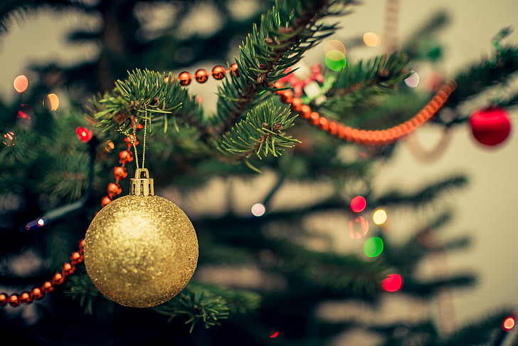 bola, desenfoque de, bokeh, celebración, Navidad, Close-up, decoración