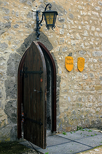 Schloss, Tür, alt, Eingang, im Mittelalter, Still-Leben, Hauswand