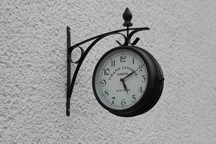 laiks, pulkstenis, laiks, kas norāda, rādītājs, veido savienojumu ar, sienas pulkstenis, metāls