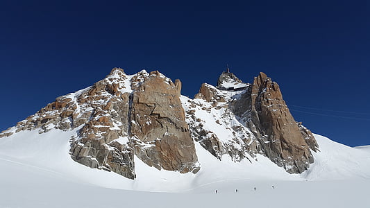 l'Aiguille du midi, Chamonix, estació d'esquí, alta muntanya, muntanyes, alpí, Cimera