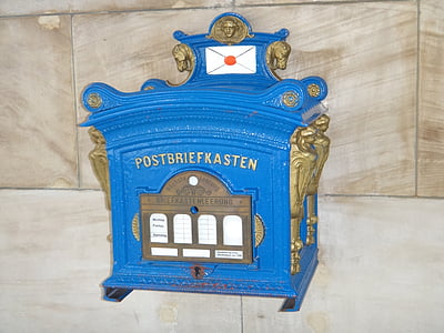 mailbox, letter boxes, old, retro, blue, rustic, nostalgia