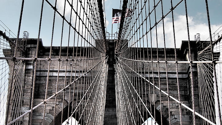 het platform, brug, New york, Brooklyn bridge, New york city, Brooklyn - New York, Verenigde Staten