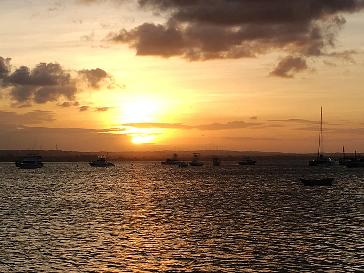 Saulėlydis, saulėtekio, vandenyno, vakare, ryte, jūra, Dar es Salamo